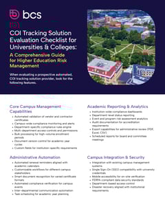 COI Tracking Checklist for Universities &amp; Colleges Thumbnail
