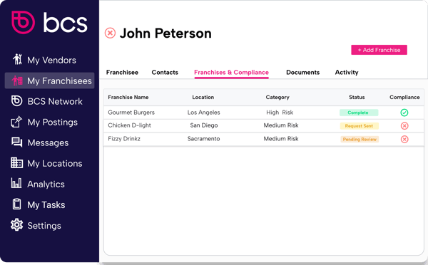 COI Tracking Franchises Software