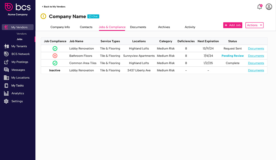 More than 1 COI per Vendor – 1-1