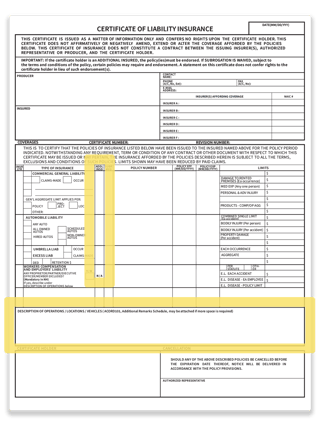 Additional Insured on COI