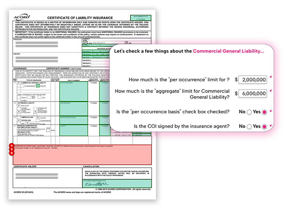coi and questions