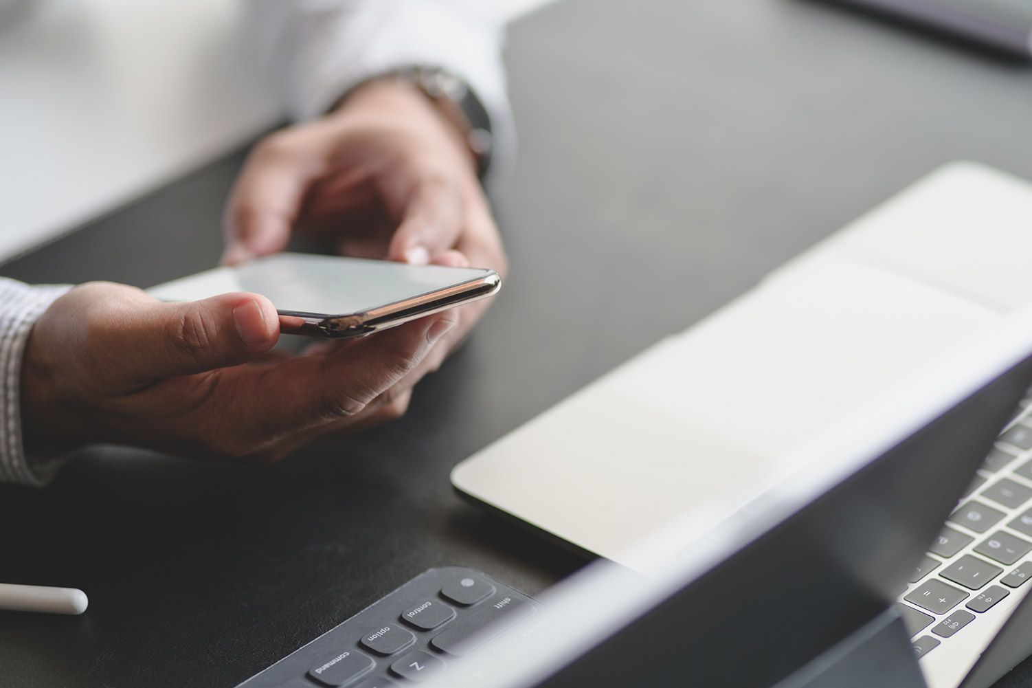 Businessman using smartphone