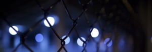 chain link fence close-up in dark