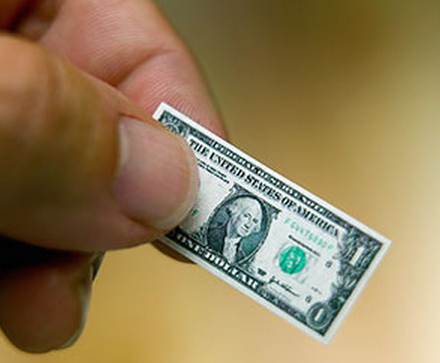 tiny dollar bill